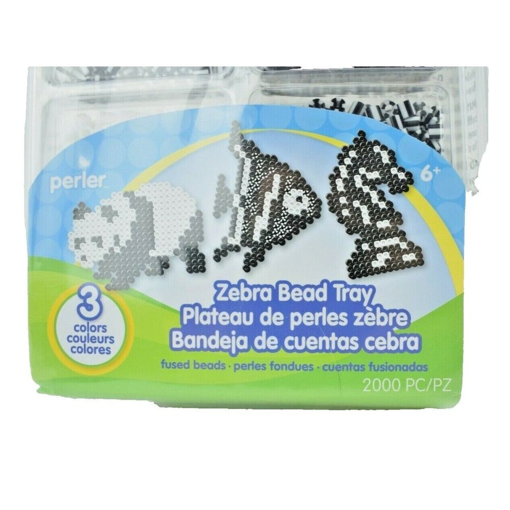 Perler Zebra Bead Tray 2000 Pieces Fused Bead Kit Sealed